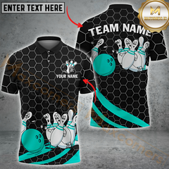 Maxcorners Bowling Hexagon Style Funny Angry Shirt Multicolor Customized Name, Team Name 3D Shirts