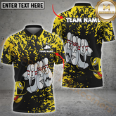 Maxcorners Splatter Bowling Shirt - Custom Cartoon Pin Faces Multicolor Customized Name, Team Name 3D Shirts