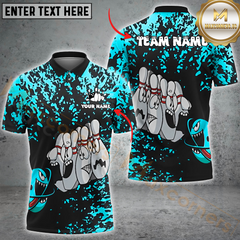Maxcorners Splatter Bowling Shirt - Custom Cartoon Pin Faces Multicolor Customized Name, Team Name 3D Shirts