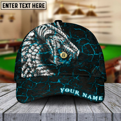 Maxcorners Billiards Dragon 8-Ball Pool Personalized Name 3D Cap