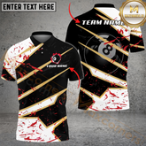 Maxcorners Billiard Ball 8 Black White Stain Multicolor Options Personalized Name, Team Name 3D Shirt