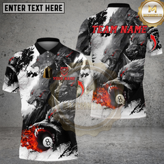 Maxcorners Wolf Billiards 8 Ball Multicolor Customized Name, Team Name 3D Shirt