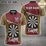 Maxcorners Darts Target Master Multicolor Customized Name, Team Name 3D Polo Shirt