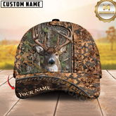 Maxcorners Deer Hunting Camo Forest Zip Design Personalized Hat 3D Printed Multicolor | Brown