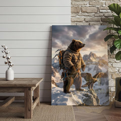 Maxcorners Majestic Bear Eagle Mountain Peak Canvas