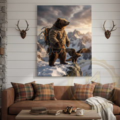 Maxcorners Majestic Bear Eagle Mountain Peak Canvas