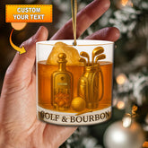 Maxcorners Personalized Golf And Bourbon Ornament, Bourbon Christmas Ornament, Golf Ornament, Golf Decor For Golfer