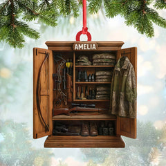 Maxcorners Personalized Hunter’s Gear Closet Ornament, Custom Name Hunting Equipment Christmas Decoration
LM0411