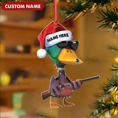 Maxcorners Personalized Funny Duck Hunting Acrylic Christmas Ornament Custom Gift for Hunters & Outdoor Lovers LM0110