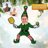 Maxcorners Pickleball ELF Christmas, Home Decor, Christmas Ornament, Personalized Ornament 2D Flat LM2111