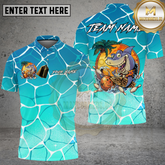 Maxcorners Bowling Shirts Shark Tropical Splash Multicolor Options Personalized Name, Team Name 3D Shirt (4 Colors)