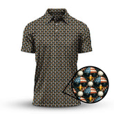 Maxcorners American Flag Eagle And Golf Ball Pattern Golf Polos, USA Golf Shirt, Crazy Golf Shirt For Men