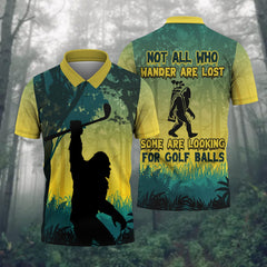 Maxcorners Bigfoot Polo Golf Shirts, Mens Golf Gift, Funny Golf Shirt