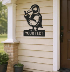 Maxcorners Personalized Funny Duck Metal Sign WITH LED/WITHOUT LED – Humorous Hunting Lodge Wall Decor, Gift for Hunters LM0110