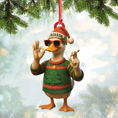 Maxcorners Personalized Funny Cool Duck Acrylic Christmas Ornament - Custom Name Xmas Decor, Unique Holiday Ornament for Hunter or Friend
LM0411