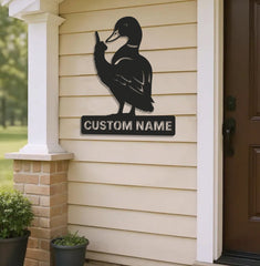 Maxcorners Personalized Funny Duck Metal Sign WITH LED/WITHOUT LED, Unique Hunting Cabin Wall Decor, Waterfowl Lover Gift LM0110