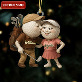 Maxcorners Custom Name Golf Couple Acrylic Ornaments, Golf Christmas Gifts, Christmas Gift Ideas For Couples LM1611