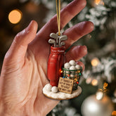 Maxcorners Red Custom Name Golf Ornament – Funny Golf Bag and Ball Christmas Decoration, Personalized Golfer Xmas Gift for Men, Golf Ornament and Golf Decor for Tree MT1611