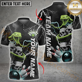 Maxcorners Bowling Viper And Skull Thunder Multicolor Options Personalized Name, Team Name 3D Shirt