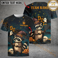 Maxcorners Pickleball Dink or Treat Raccoon Halloween Personalized Name, Team Name Unisex Shirt 58
