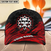 Maxcorners Darts Vintage Skull Multicolor Option Personalized Name 3D Cap