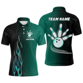Maxcorners Bowling Flame Basic Bowling Team Multicolor Option Customized Name 3D Shirt