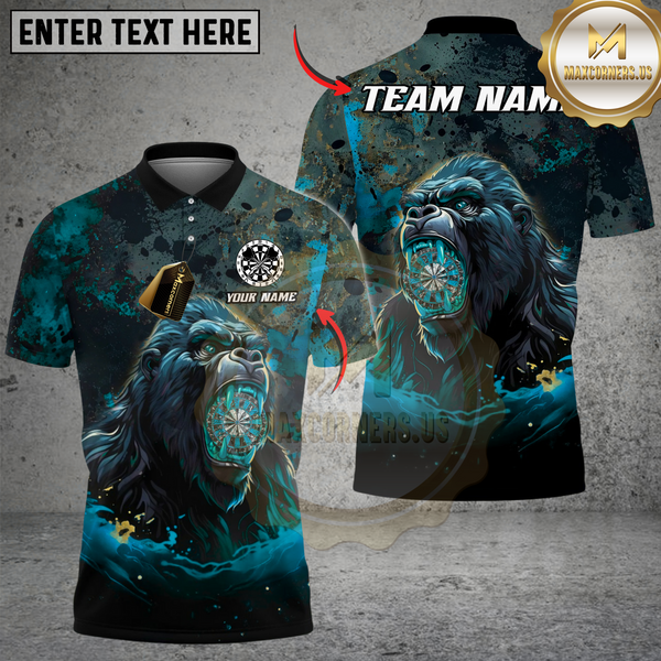 Maxcorners Darts Gorilla Multicolor Customized Name, Team Name 3D Shirts