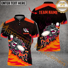 Maxcorners Funny Ball And Pins Bowling Jersey Multicolor Options Personalized Name, Team Name 3D Shirt