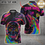Maxcorners Darts Neon Skull Multicolor Personalized Name, Team Name 3D Shirt