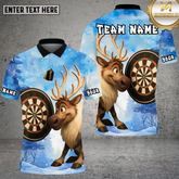 Maxcorners Reindeer Christmas Dartboard Winter Multioptions Personalized Name, Team Name Unisex 3D Shirt (4 Colors)