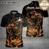 Maxcorners Bowling Shirt Tiger Explosion Pins Design Multicolor Options Personalized Name, Team Name 3D Shirt (4 Colors)