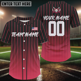 Maxcorners Custom Pink-Black Pinstripe Baseball Jersey For Men Youth Baseball Jersey Personalized LM0409