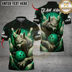 Maxcorners Werewolf Bowling Multicolor Customized Name, Team Name 3D Shirts