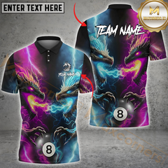 Maxcorners Billiard Dragon Duel 8-Ball Multicolor Customized Name, Team Name 3D Shirt