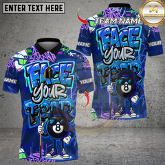 Maxcorners Billiard Graffiti Street Art 8 Ball Face Your Fear Multicolor Customized Name, Team Name 3D Shirt