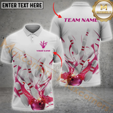 Maxcorners Strike Master Bowling Jersey Multicolor Option Customized Name, Team Name 3D Polo Shirt