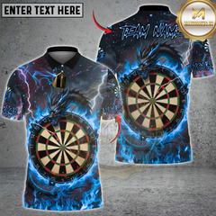Maxcorners Darts Fire Dragon & Dartboard Multicolor Customized Name, Team Name 3D Shirts