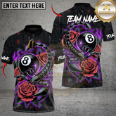 Maxcorners Scorpion Rose 8-Ball Billiard Multicolor Customized Name, Team Name 3D Shirt