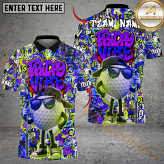 Maxcorners Friday Street Swing Golf Polo Shirt, Customized Name & Team Name 3D Shirts (4 Colors)