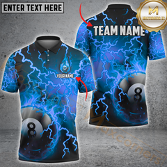 Maxcorners Billiard Thunder Lightnig Multicolor Options Personalized Name, Team Name 3D Shirt