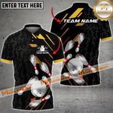 Maxcorner Pins Sliver Bowling Jersey Multicolor Option Customized Name, Team Name 3D Shirt (4 Colors)