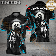 Maxcorners Billiard Ball 8 Playful Reaper Multicolor Options Personalized Name, Team Name 3D Shirt