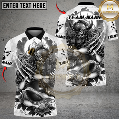 Maxcorners Bowling Demon Samurai With Flower Multicolor Customized Name, Team Name 3D Shirts