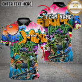 Maxcorners Graffiti Frog Funny Golf Polo Personalized Name, Team Name 3D Shirt (4 Colors)