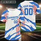 Maxcorners Custom White-Blue Retro Baseball Jersey For Men Youth Baseball Jersey Personalized LM2608