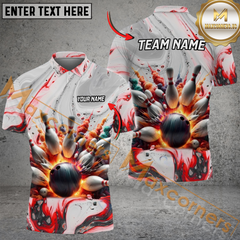 Maxcorners Broken Smoke Bowling Jersey Customized Name, Team Name 3D Shirt