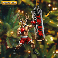 Maxcorners Personalized Scuba Diver Deer Hunting Acrylic Christmas Ornament And Keychain Custom Gift For Hunters 2D Flat