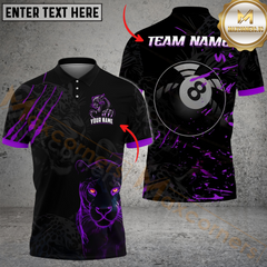 Maxcorners Billiard Ball 8 Leopard Panther Multicolor Customized Name, Team Name 3D Shirt