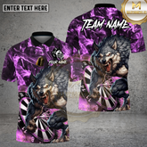 Maxcorners Wolf Darts Shirt Fierce Howling Wolf with Lightning Multioptions Personalized Name, Team Name Unisex 3D Shirt (4 Colors)