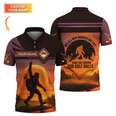 Maxcorners Bigfoot Men's Golf Polo Shirt, Golfing Apparel, Mens Golf Gift, Funny Golf Shirt